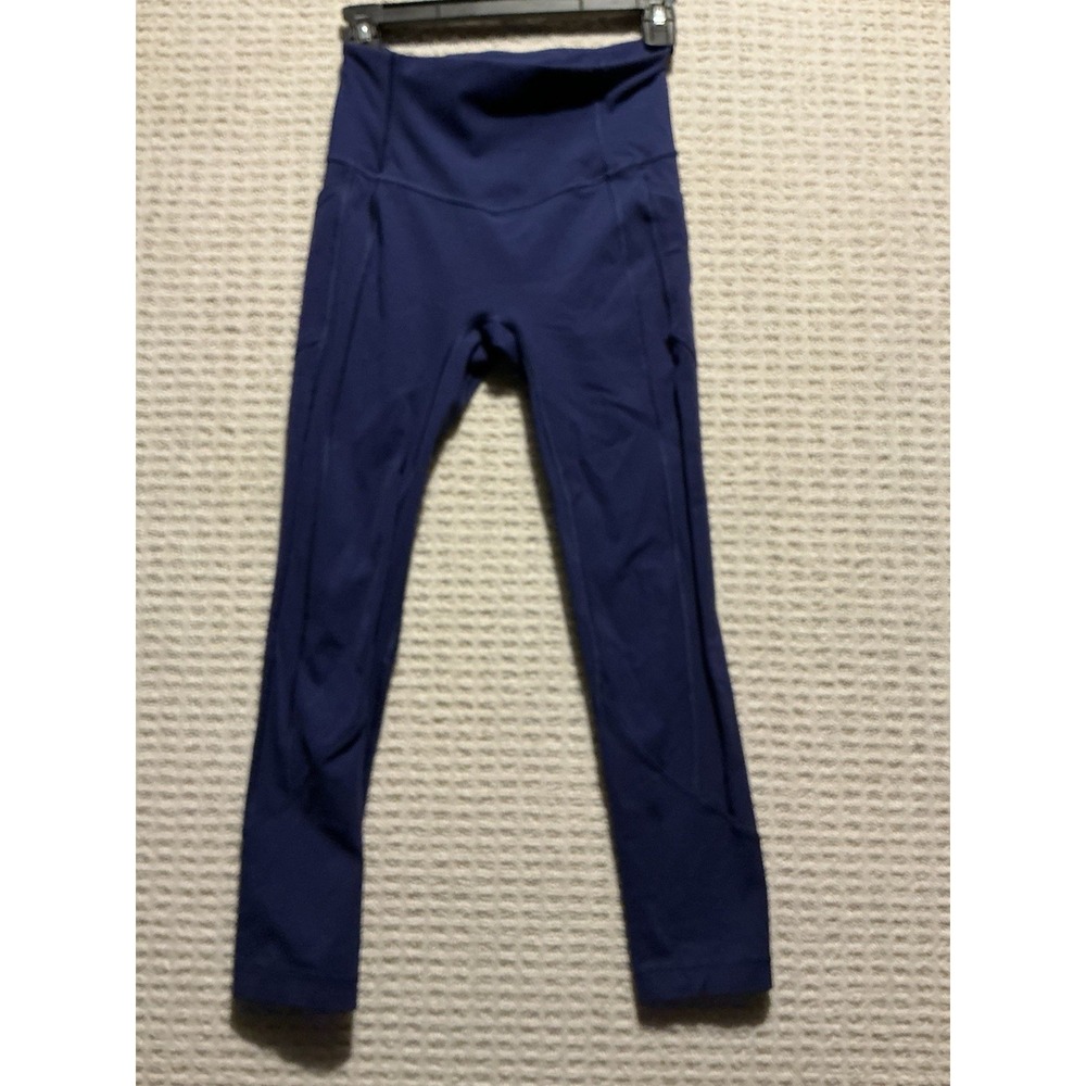 Lululemon ALL THE RIGHT PLACES Cropped Leggings Blue 4
